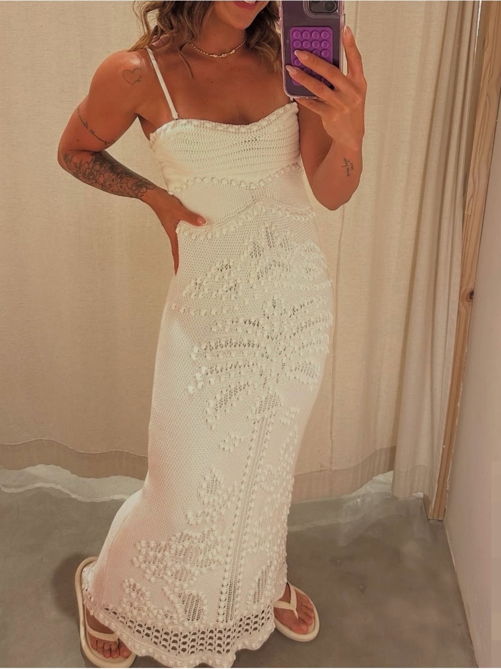 FARM Rio Crochet Maxi Dress Size M - Picture 3 of 9